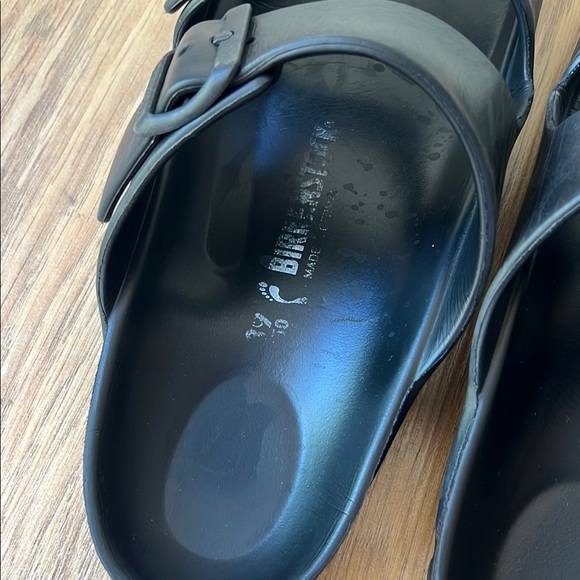 Black Birkenstock Rubber Arizona Sandals - Picture 4 of 4